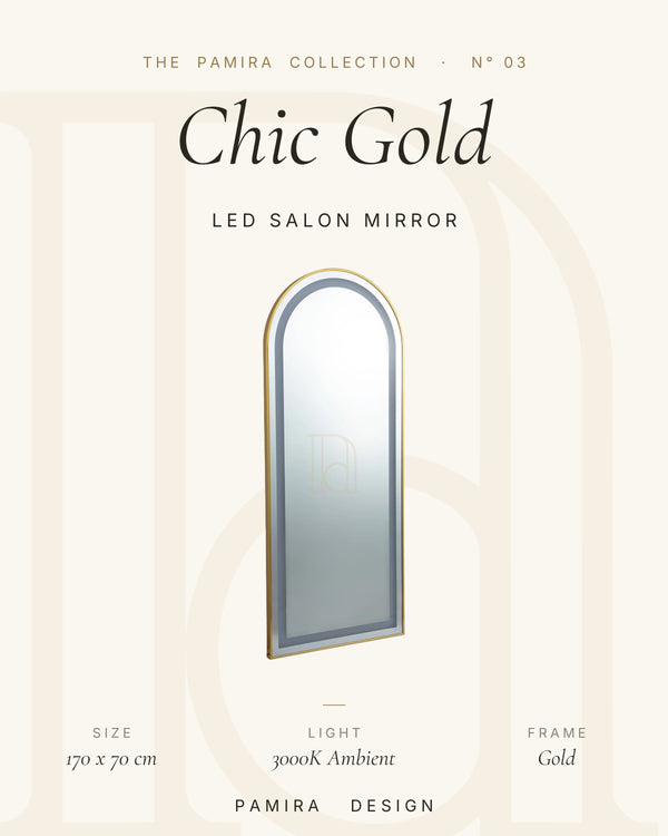 Chic Gold LED Salonspiegel