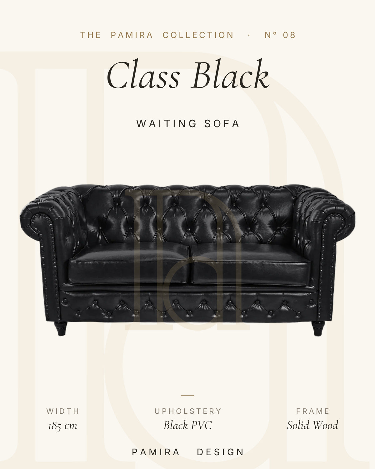Class Black Chesterfield Wartesofa