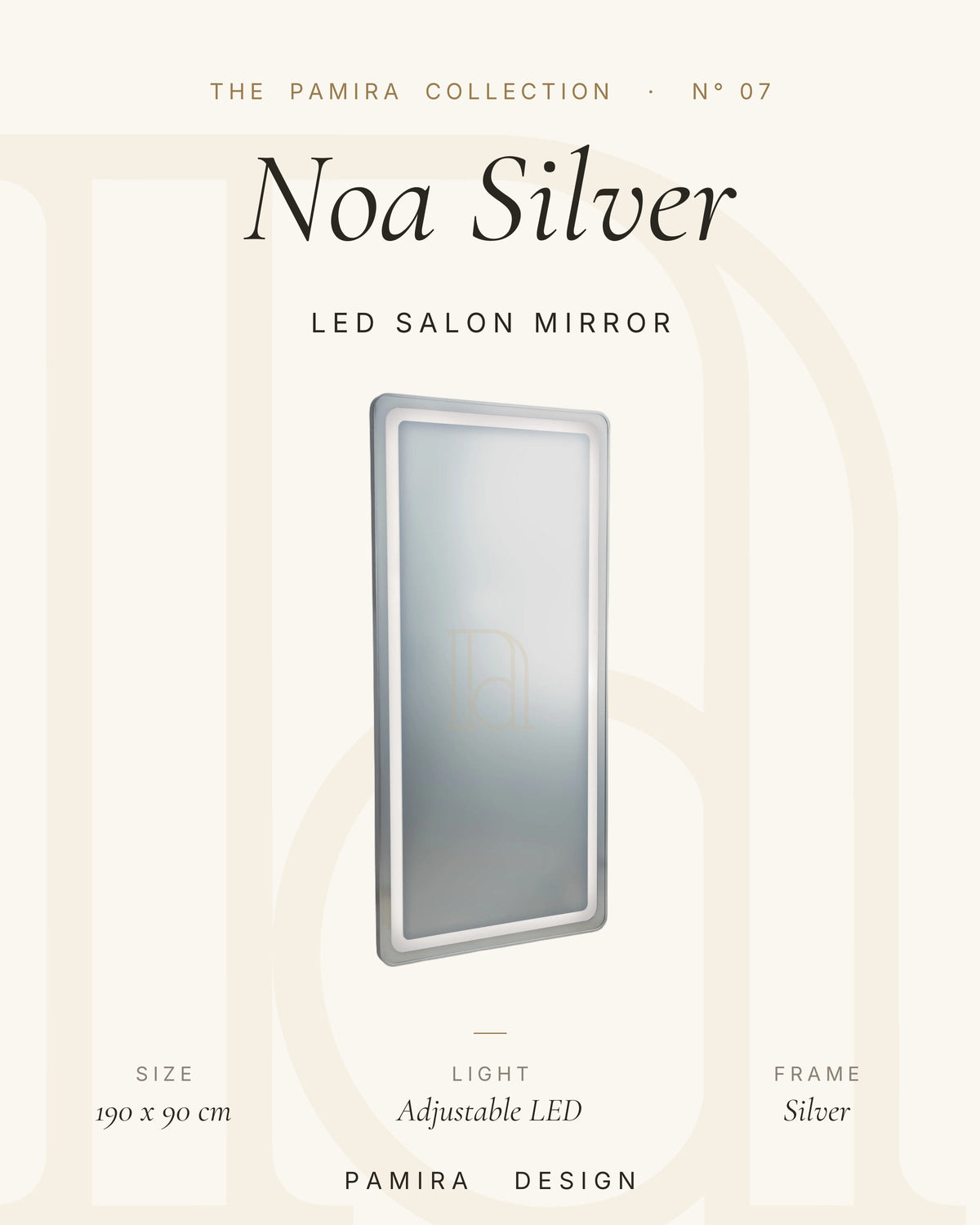 Noa Silver LED Salonspiegel