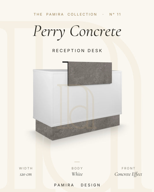 Perry Beyaz Beton Resepsiyon Bankosu