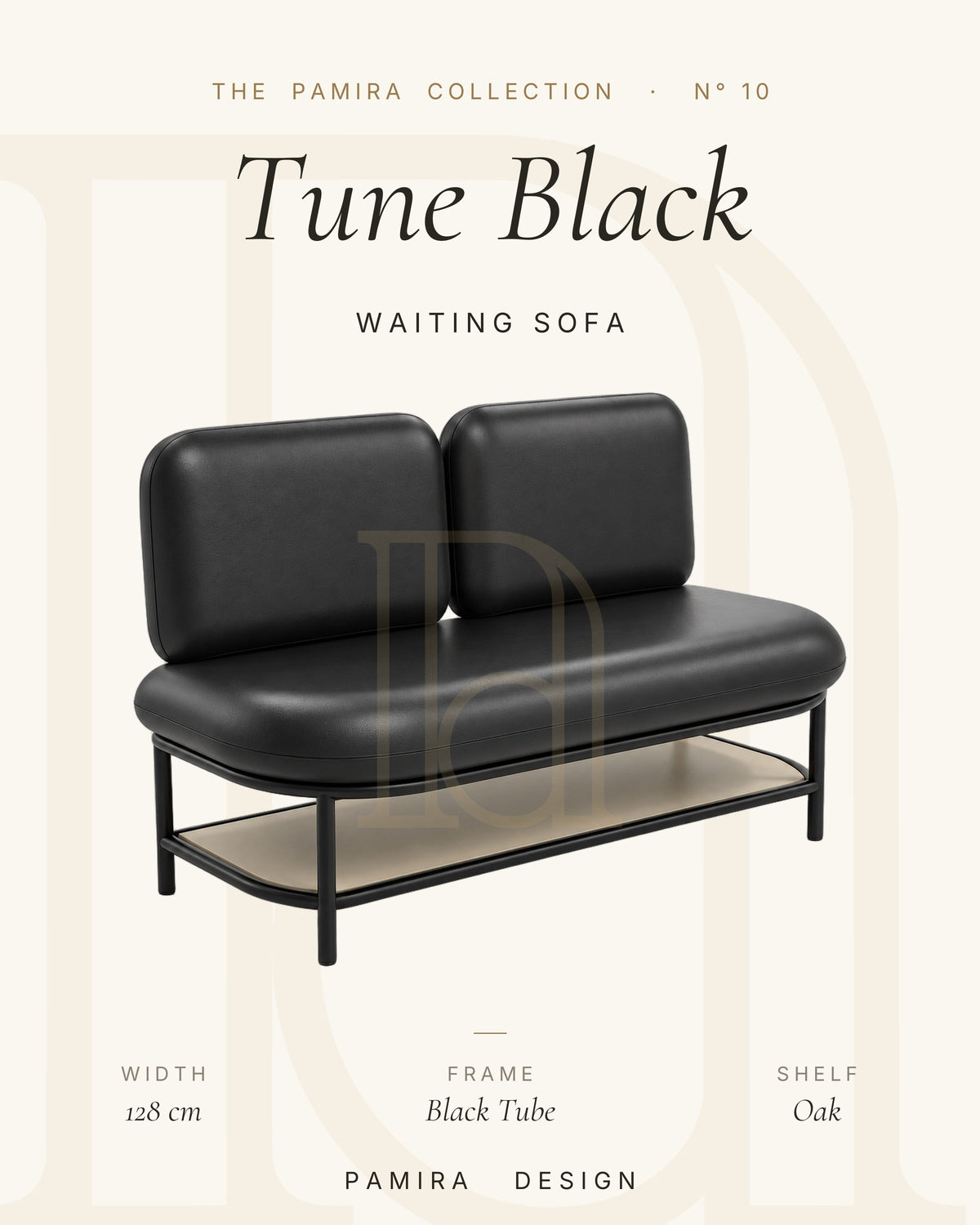 Tune Black Metal Bekleme Koltuğu