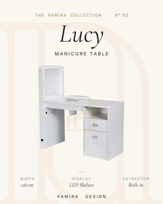 Lucy LED Teşhirli Manikür Masası