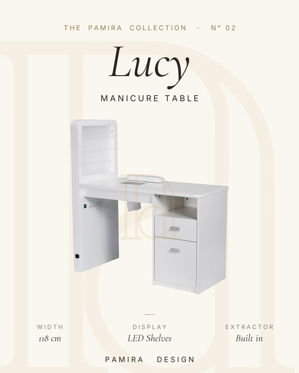 Lucy LED Teşhirli Manikür Masası