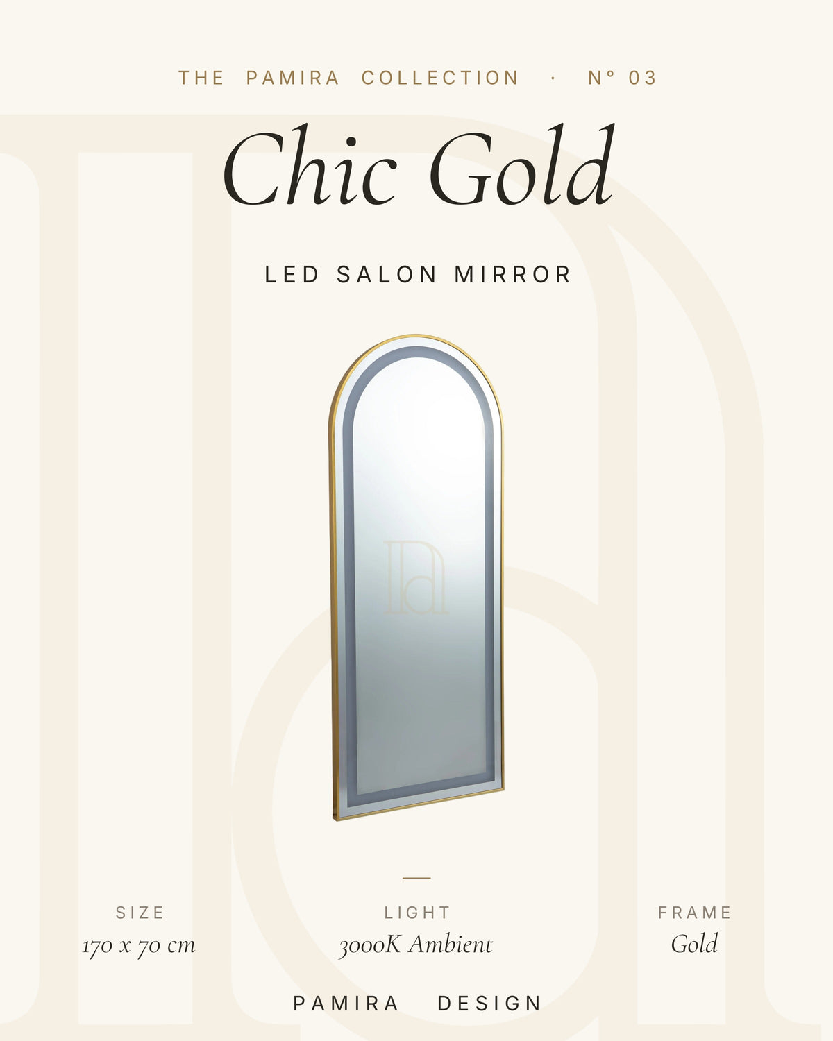 Chic Gold LED Salonspiegel
