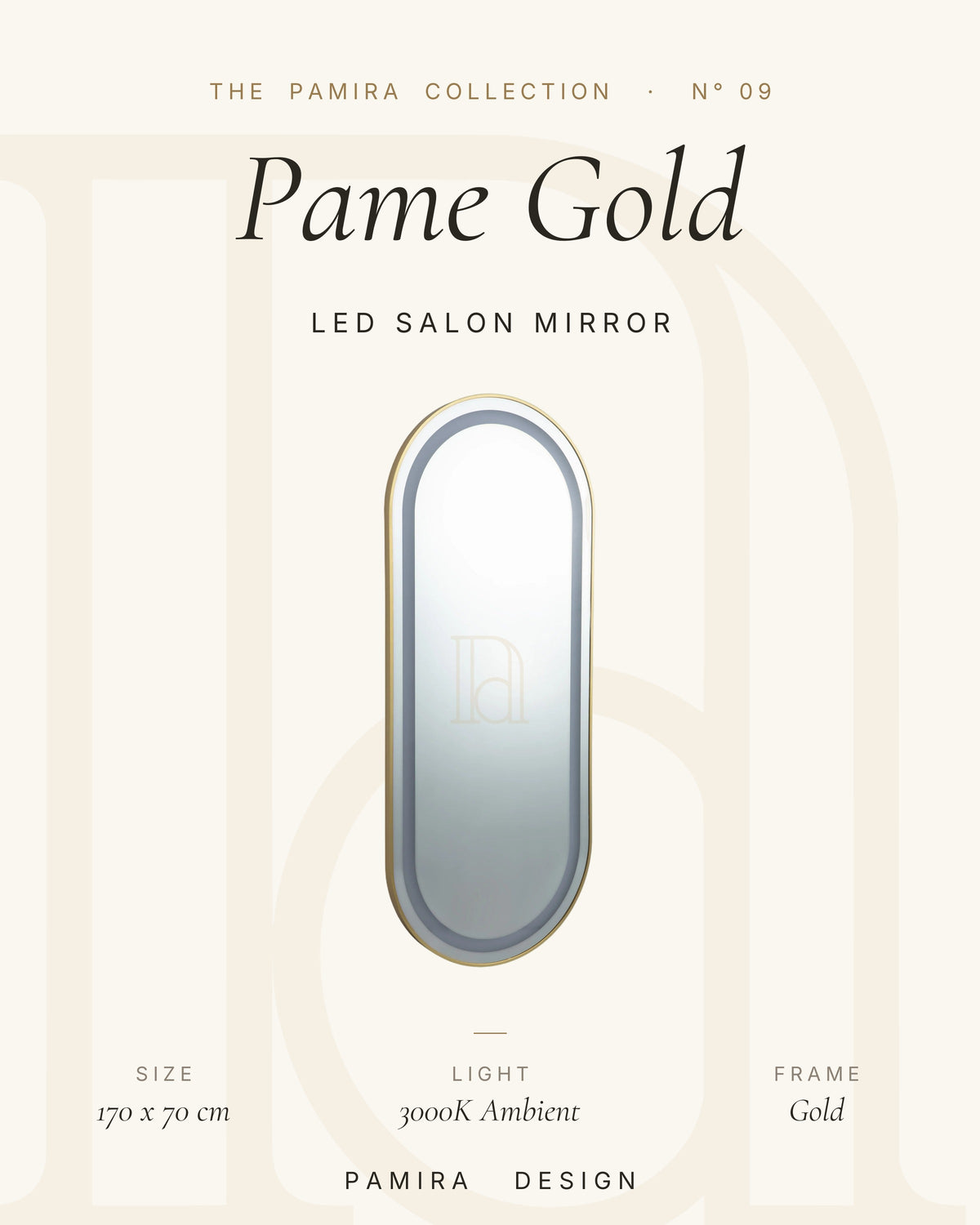 Pame Gold LED Salonspiegel