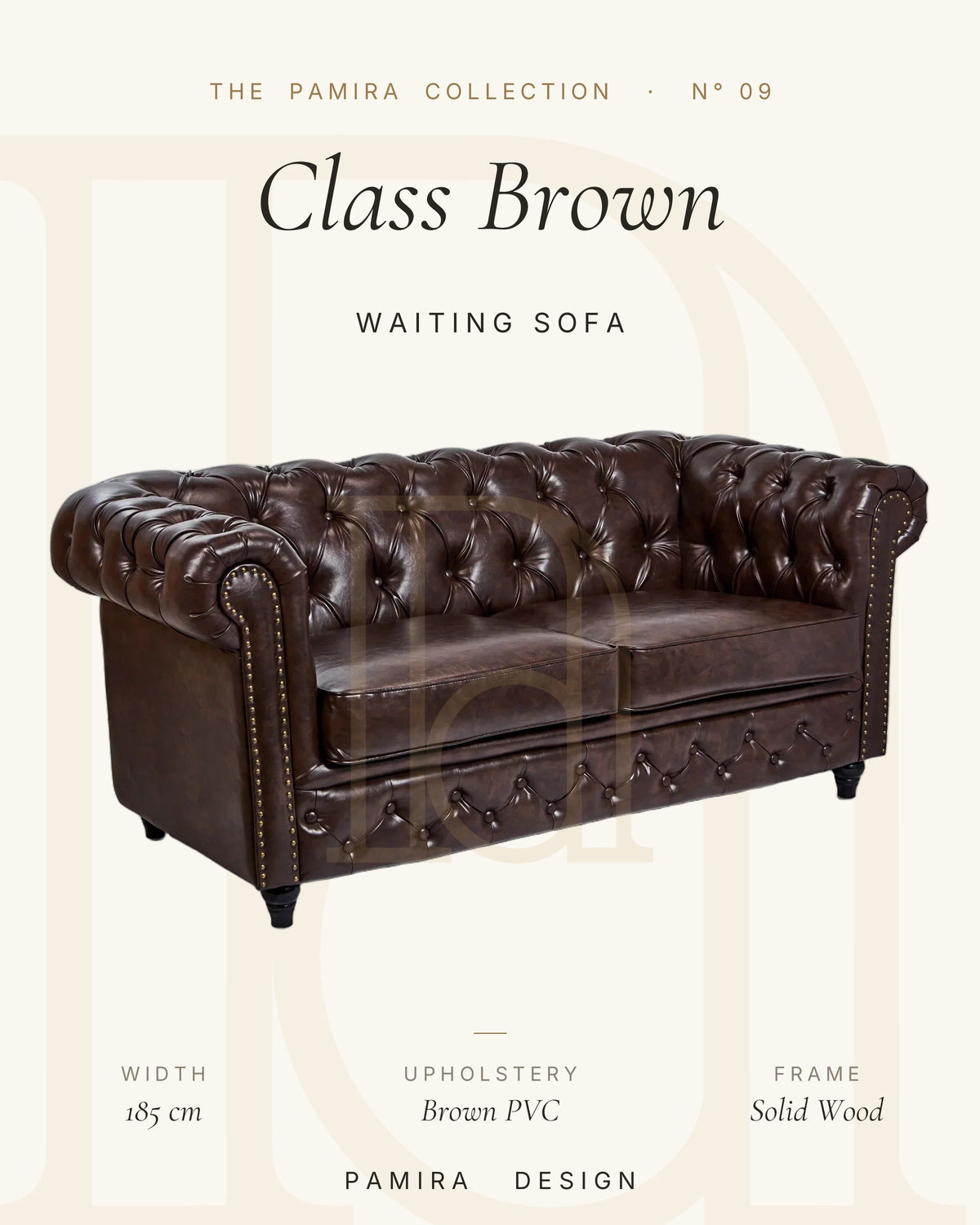 Class Brown Chesterfield Wartesofa