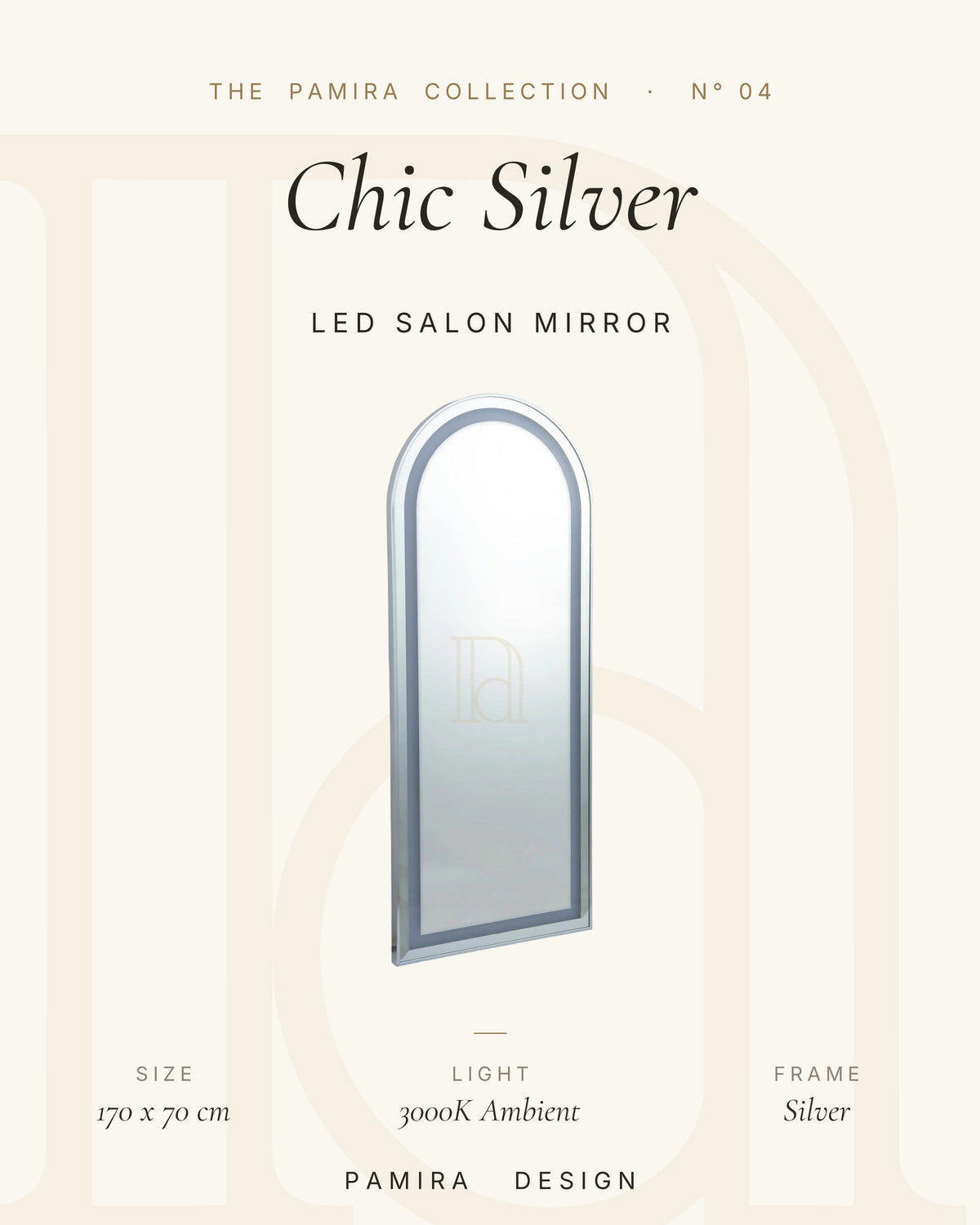 Chic Silver зеркало для салона с LED