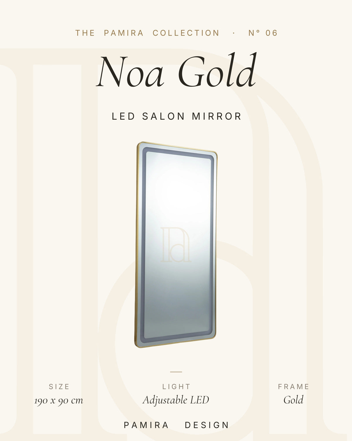 Noa Gold зеркало для салона с LED